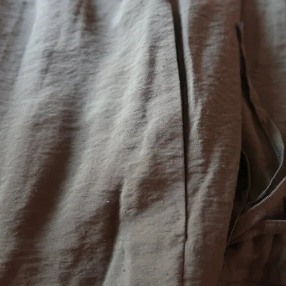 Anthropologie Maeve Olive Army Green Midi Drawstring Shirt Dress Size 4 Small - Picture 13 of 14